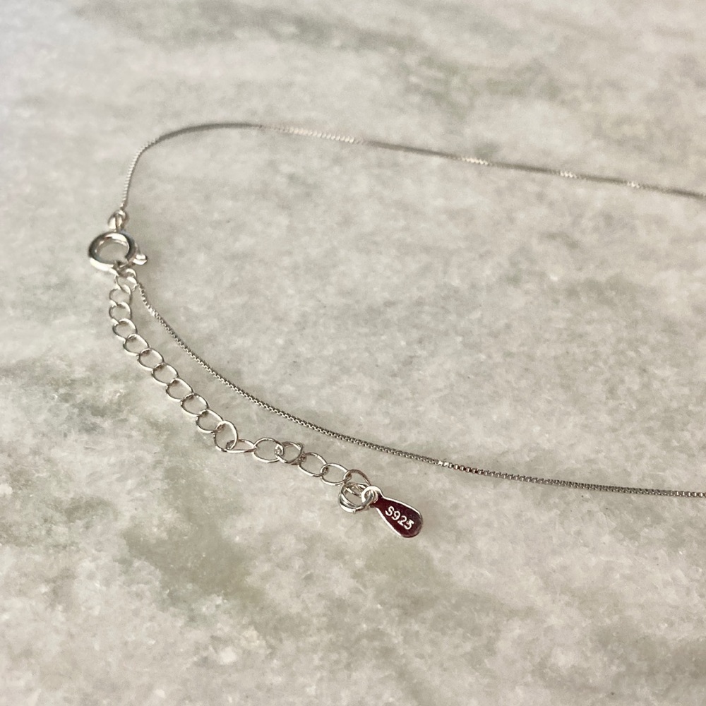 Sterling Silver Simulated Diamond Drop Necklace - Picture 6 of 13